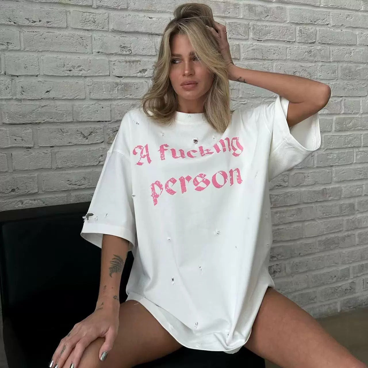 Дамска тениска F*cking Person SS24-Apparel & Accessories-Thedresscode