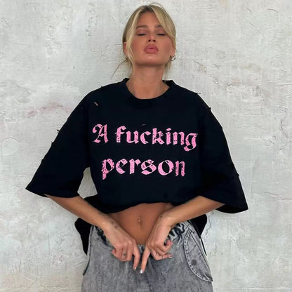 Дамска тениска F*cking Person SS24-Apparel & Accessories-Thedresscode