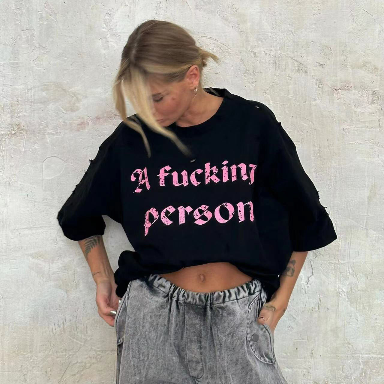 Дамска тениска F*cking Person SS24-Apparel & Accessories-Thedresscode