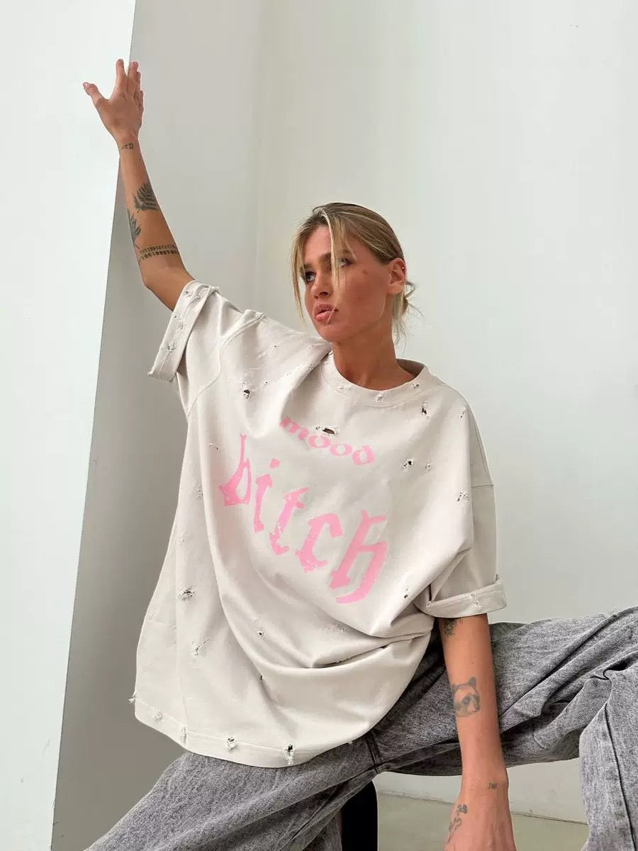 Дамска тениска Mood Bitch FW 2026-Дамска тениска Mood Bitch 24'-Thedresscode