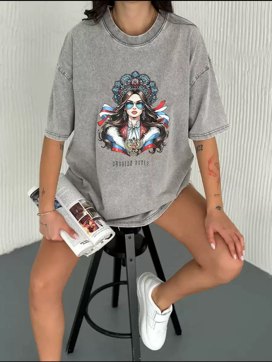 Дамска тениска Russian Style FW 2026-Apparel & Accessories-Thedresscode