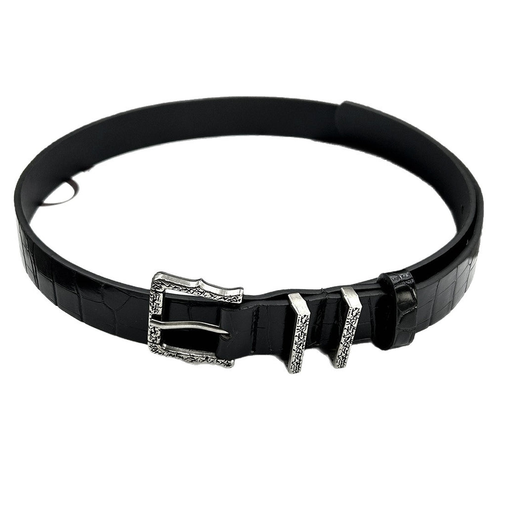 Мъжки колан Retro Engraved Buckle SS25-Мъжки колан Retro Engraved Buckle SS25-Thedresscode