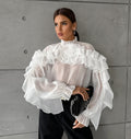 Дамска риза White Roses FW 2026-Thedresscode