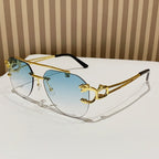 Дамски слънчеви очила Gradient Green Aviator Luxe SS26-Thedresscode