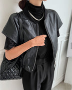 Дамски кожен елек Carolina **SALE 25**-Thedresscode