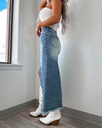 Дамска дънкова пола Ruffle **SALE 25**-Thedresscode
