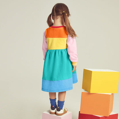 Детска рокля с бродерия Rainbow-Детска дънкова рокля с бродерия The Unicorn&Rainbow-Thedresscode