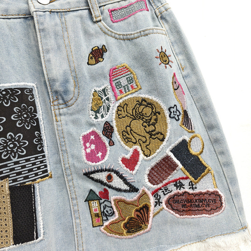 Дамска пола Denim Patchwork Lace SS26