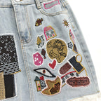 Дамска пола Denim Patchwork Lace SS26