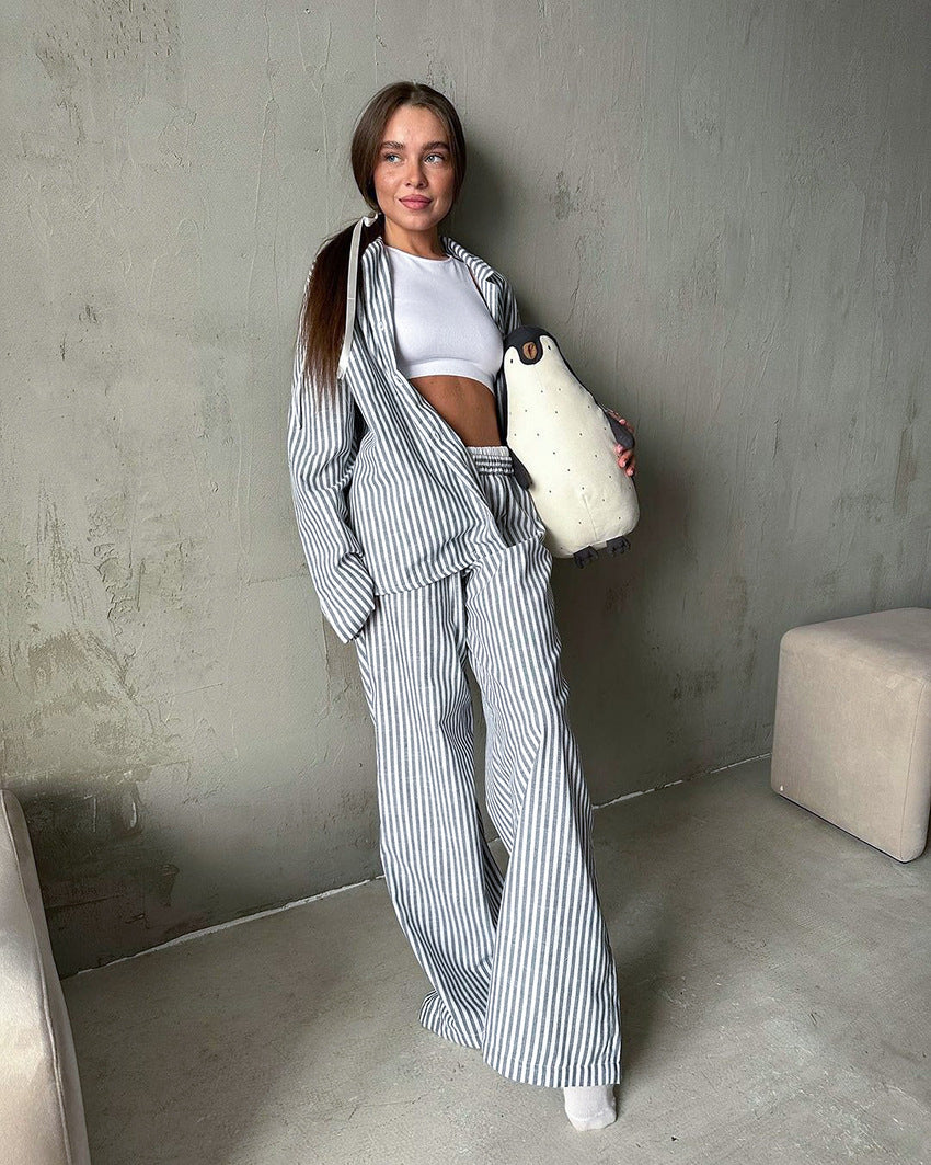 Дамска пижама Stripe Serenity FW 2026-Thedresscode