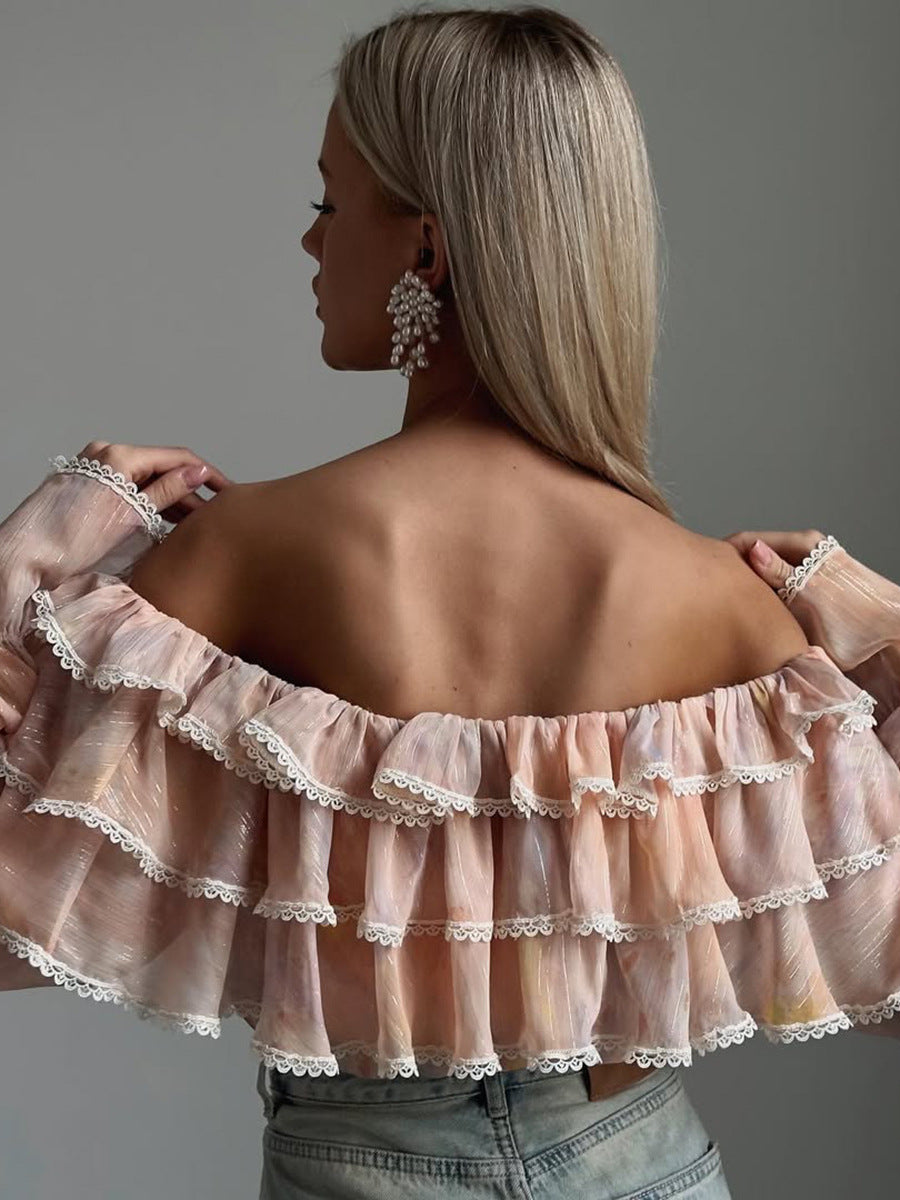 Дамска риза Bella Ruffle Blush SS25