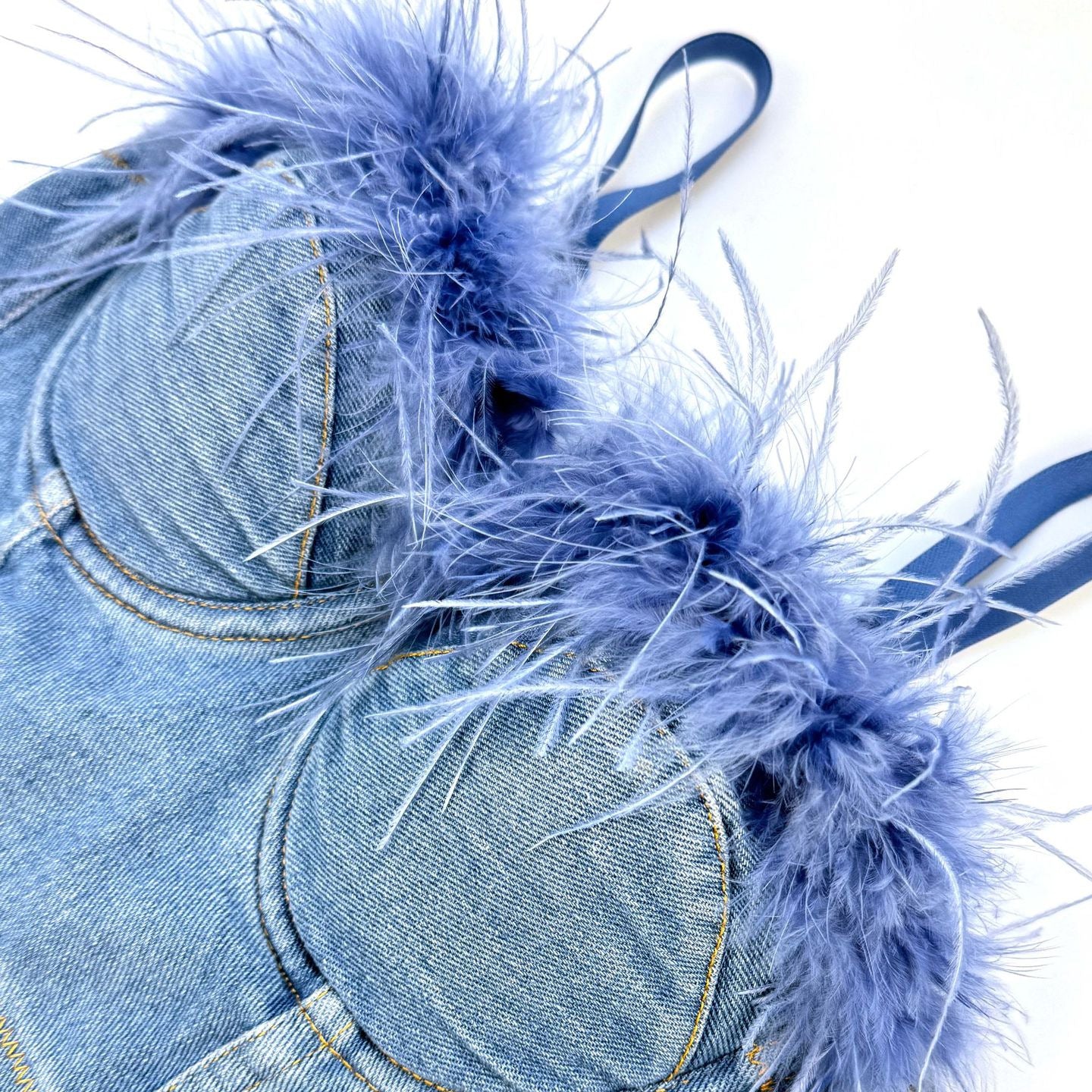 Дамско дънково бюстие Blue Feathers SS25-https://detail.1688.com/offer/824941309010.html?kj_agent_plugin=aibuy-Thedresscode