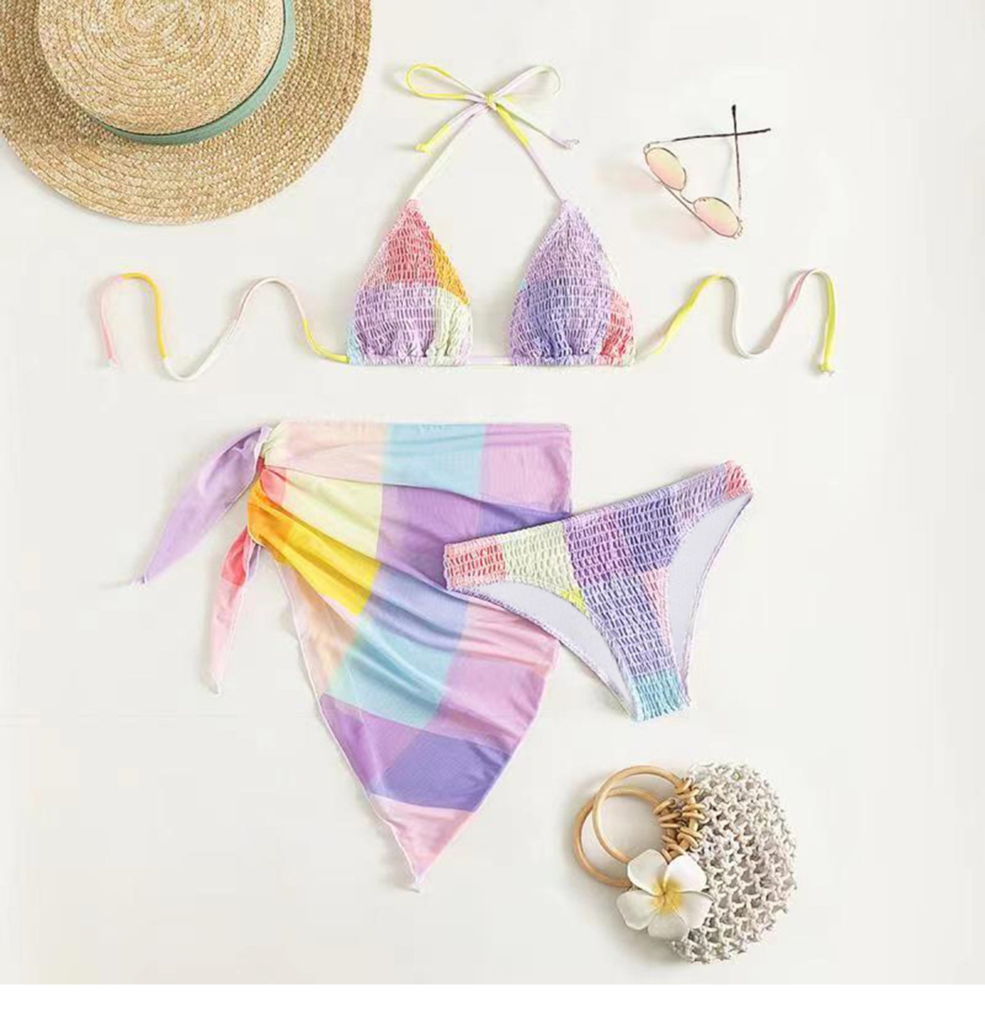 Дамски бански в комплект с пола Purple style SS24-Swimwear-Thedresscode
