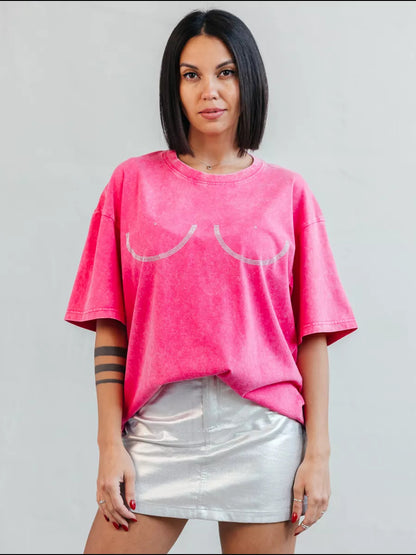 Дамска тениска Bustie Pink SS25-https://detail.1688.com/offer/869815761478.html?spm=a262uh.11734178.favorite-offers-offer-list-offer17.2.63982ef6hLxZjg-Thedresscode