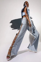 Дамски дънки Crystal Side FW 2026-jeans-Thedresscode