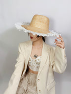 Дамска лятна шапка Straw hat SS24-Дамска лятна шапка BELLISSIMA SS24-Thedresscode