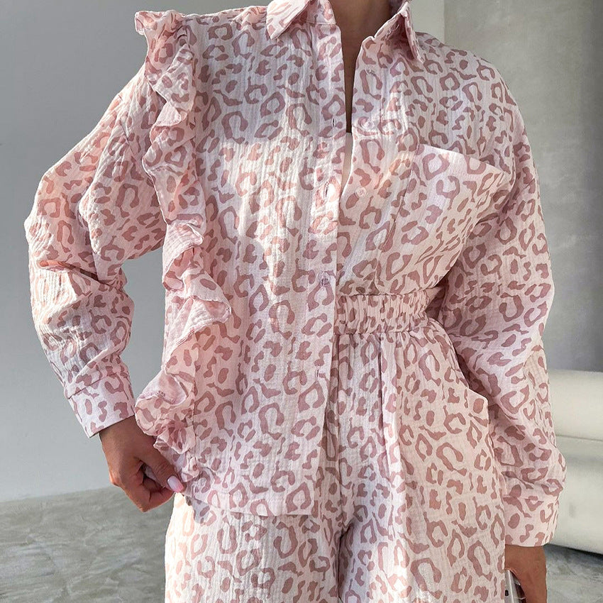 Дамска пижама Rosé Leopard FW 2026-Thedresscode