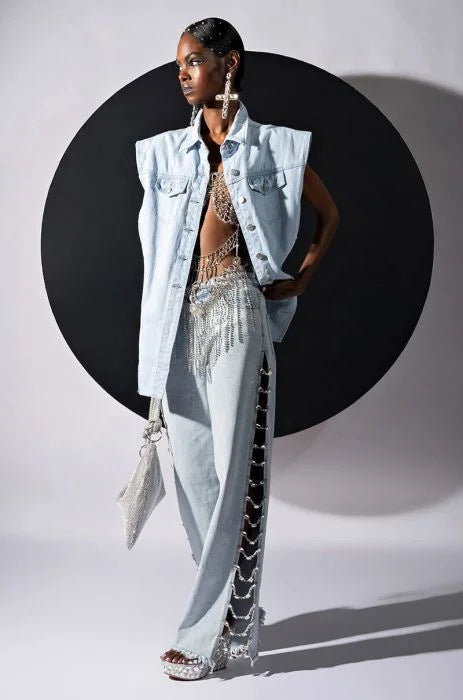 Дамски дънки Crystal Side FW 2026-jeans-Thedresscode