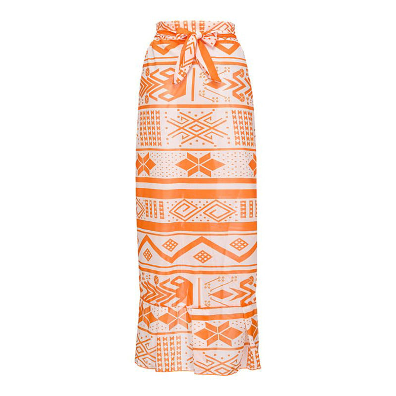 Дамски бански + плажна пола Tribal Sunset SS25-Thedresscode