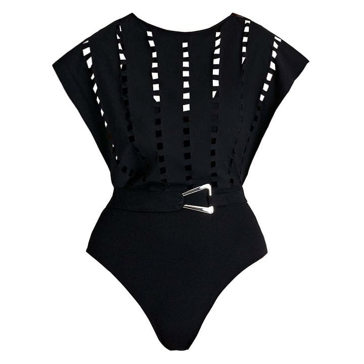 Дамски бански + плажна пола Black Code SS25-Thedresscode