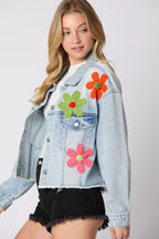 Дамско дънково яке Colored Flowers A/W 2026-Thedresscode