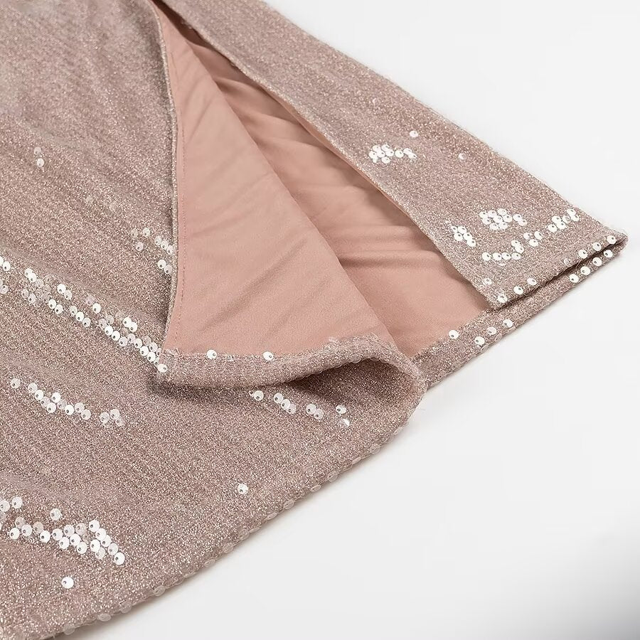Дамска рокля Champagne Sequins SS25-https://detail.1688.com/offer/853634047405.html?spm=a26352.b28411319.offerlist.32.66651e62iAVZH8-Thedresscode