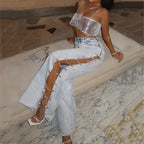 Дамски дънки Crystal Side FW 2026-jeans-Thedresscode
