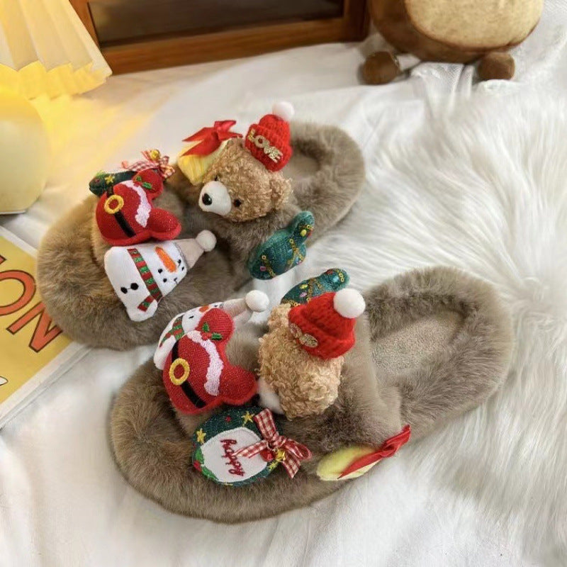 Дамски чехли Beige Christmas Mood FW 2026-Дамски чехли Beige Christmas Mood 24'-Thedresscode