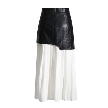 Дамска пола pleats and leather-Clothing-Thedresscode