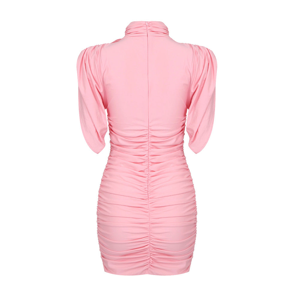 Дамска рокля рамене Pink Queen FW 2026-Дамска рокля с голи рамене Green Neon Crystals 24'-Thedresscode