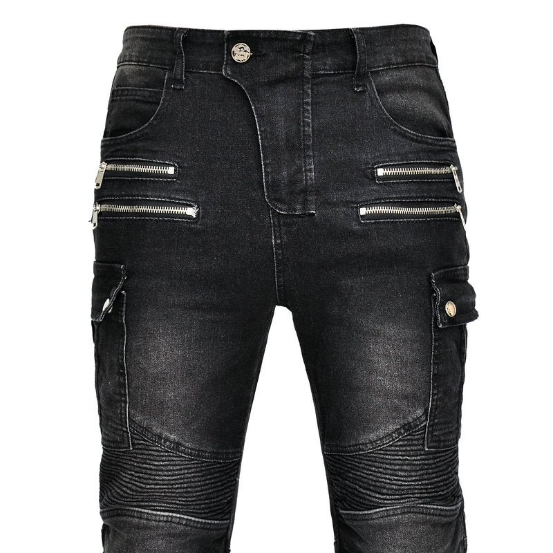 Мъжки дънки с протектори Moto World SS25-Thedresscode