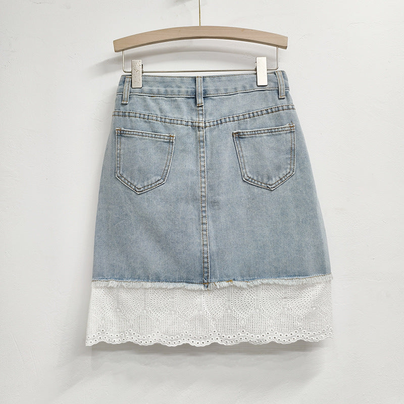 Дамска пола Denim Patchwork Lace SS26