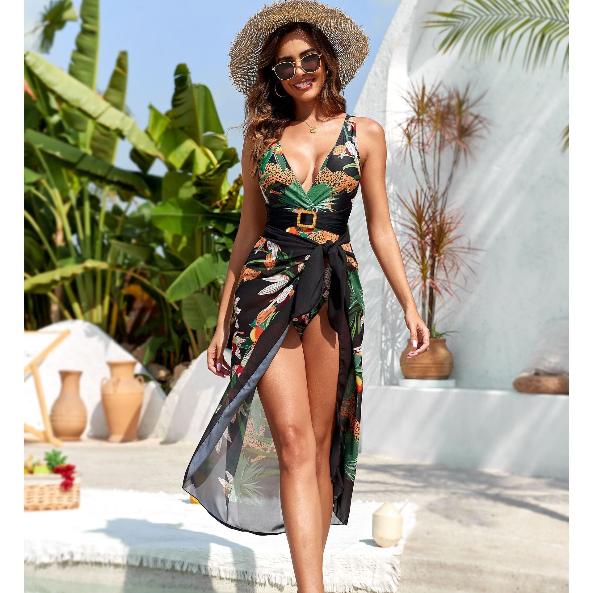 Дамски бански + пола Tropical Paradise SS25-Thedresscode
