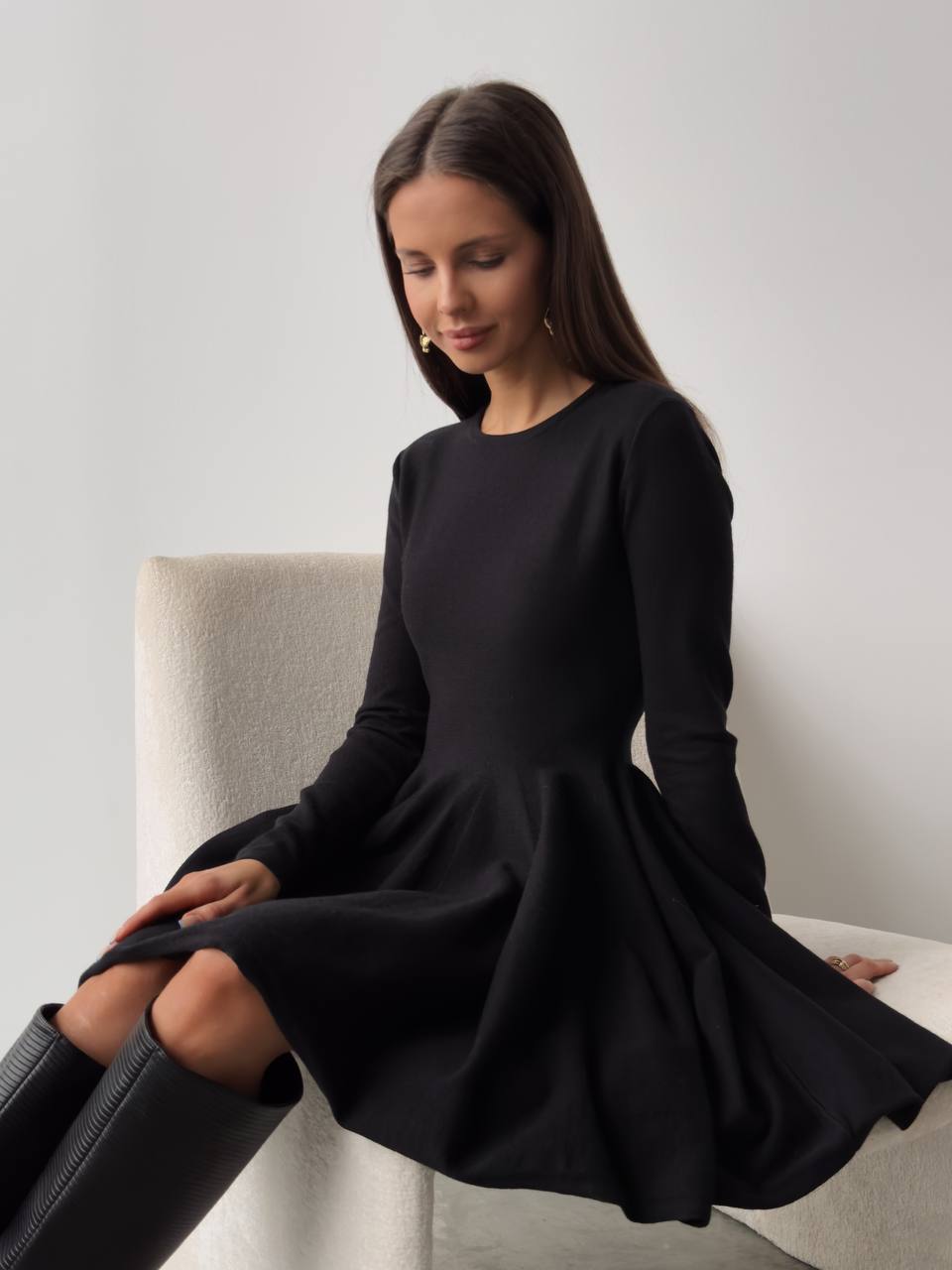 Дамска рокля round neck waist **SALE 25**-Thedresscode