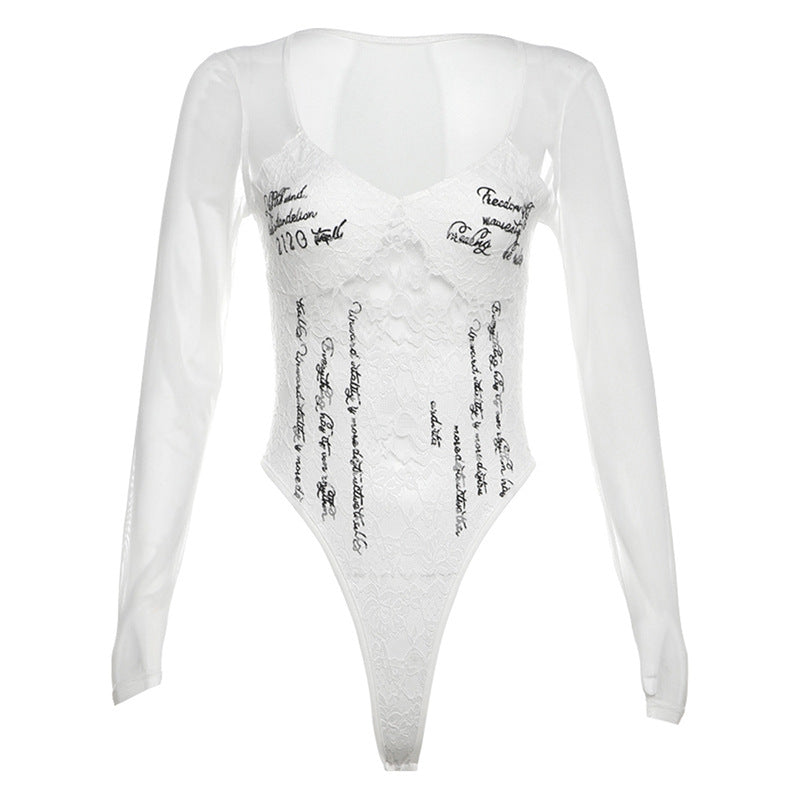 Дамско боди Lace Letters SS26