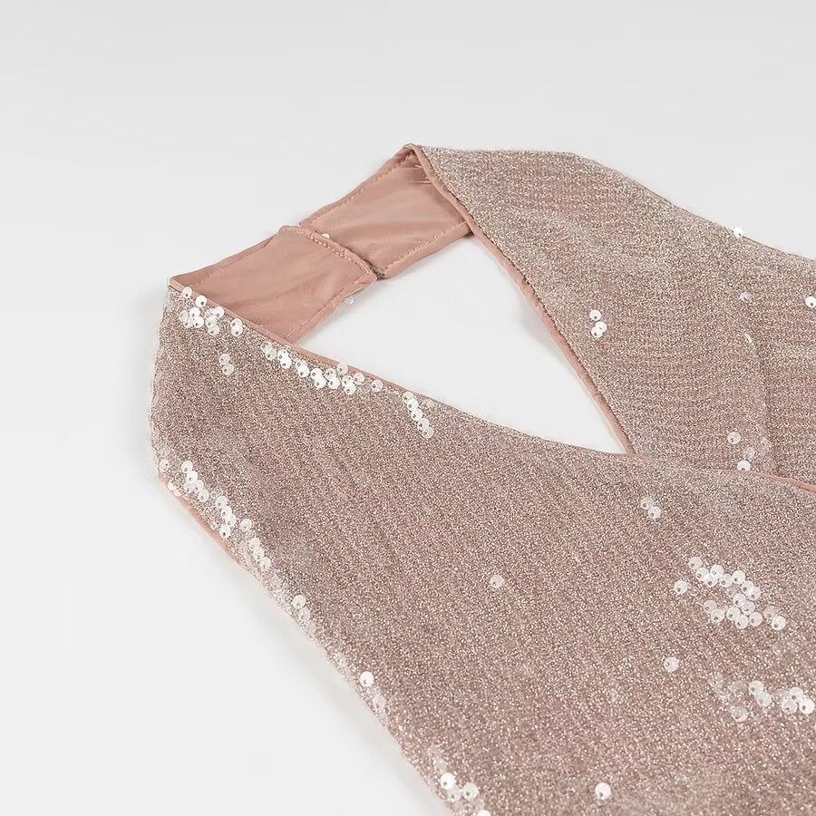 Дамска рокля Champagne Sequins SS25-https://detail.1688.com/offer/853634047405.html?spm=a26352.b28411319.offerlist.32.66651e62iAVZH8-Thedresscode