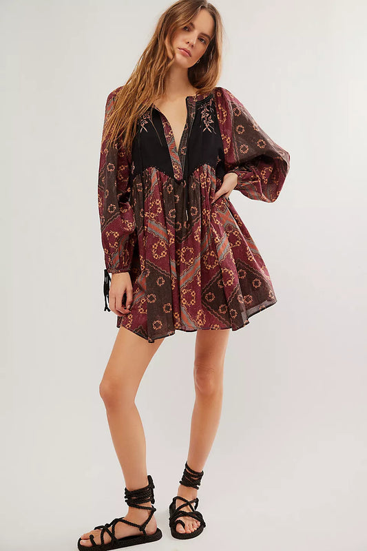 Дамска рокля Bordo Bohemian Dream SS25-Дамска рокля Bordo Bohemian Dream SS25-Thedresscode