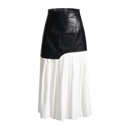 Дамска пола pleats and leather-Clothing-Thedresscode