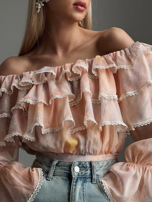Дамска риза Bella Ruffle Blush SS25