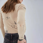 Дамско боди Beige Ink Notes SS26