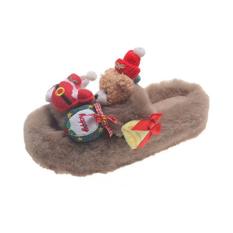 Дамски чехли Beige Christmas Mood FW 2026-Дамски чехли Beige Christmas Mood 24'-Thedresscode