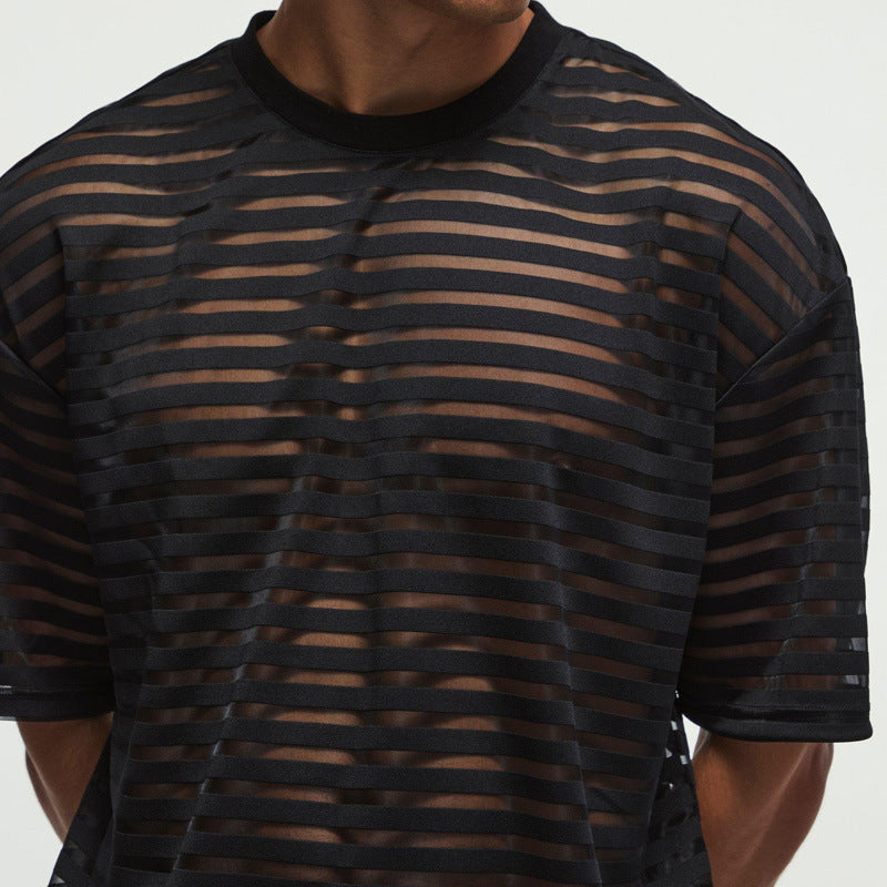 Мъжка тениска Midnight Stripes Sheer **SALE 25**-Thedresscode