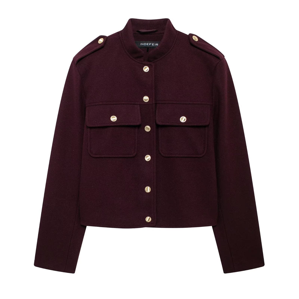 Дамско яке Burgundy Military SS27