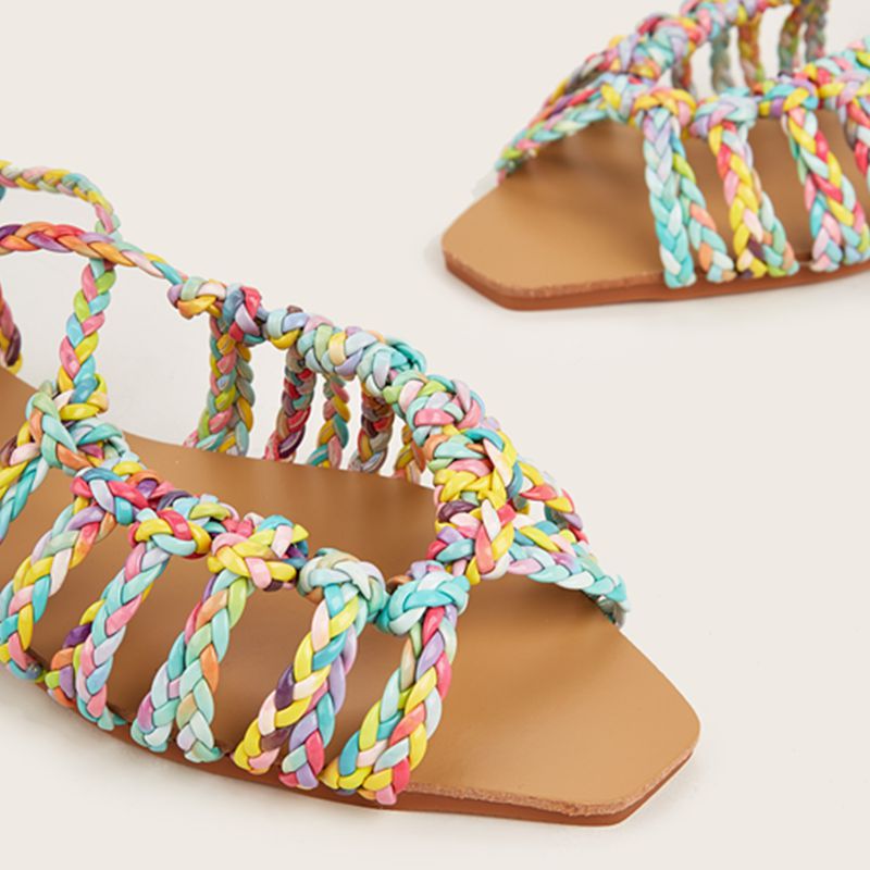 Дамски сандали Colorful Braid SS25-https://detail.1688.com/offer/739024516151.html?spm=a262uh.11734178.favorite-offers-offer-list-offer1.2.52422ef6oWl4q7-Thedresscode