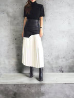 Дамска пола pleats and leather-Clothing-Thedresscode