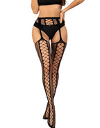 Дамски чорапи жартиер Mesh Bodystocking SS25-Bodystocking-Thedresscode