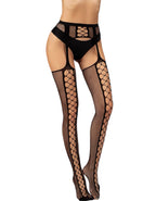 Дамски чорапи жартиер Mesh Bodystocking SS25-Bodystocking-Thedresscode