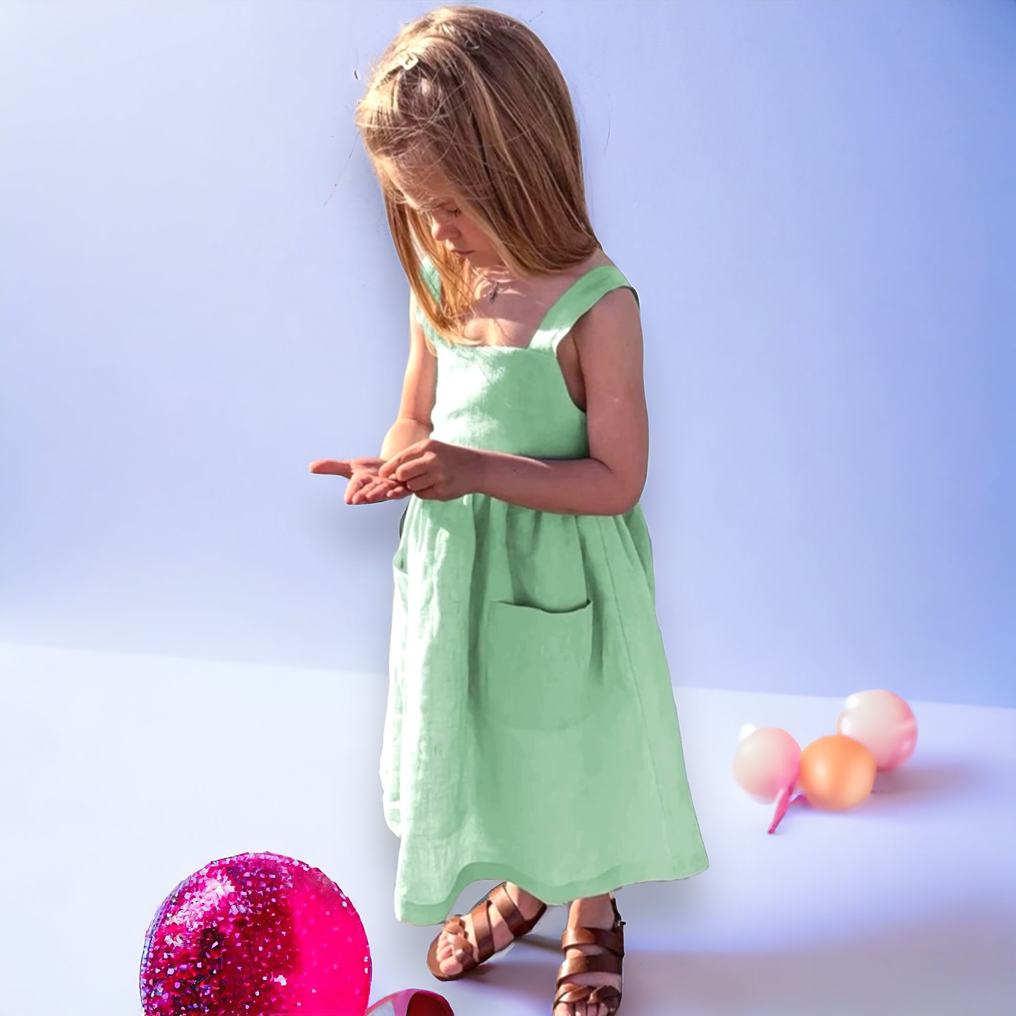 Детска рокля Side buttons ** SALE 24 **-Детска рокля Side buttons SS24-Thedresscode