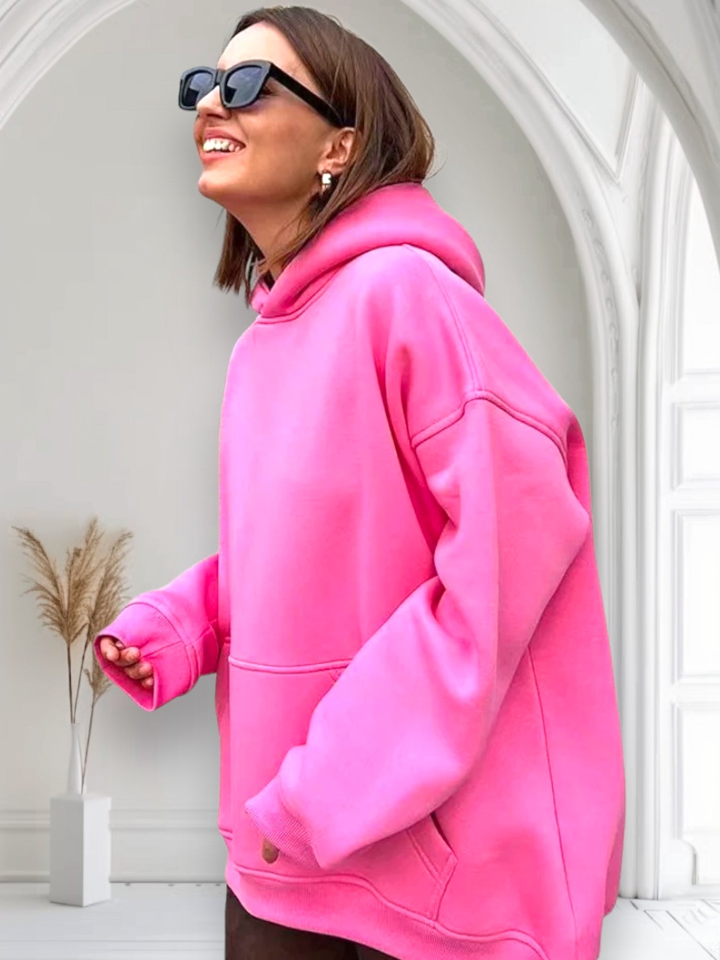 Дамски суичър с качулка Hoody Pink SS24-Sweatshirt-Thedresscode