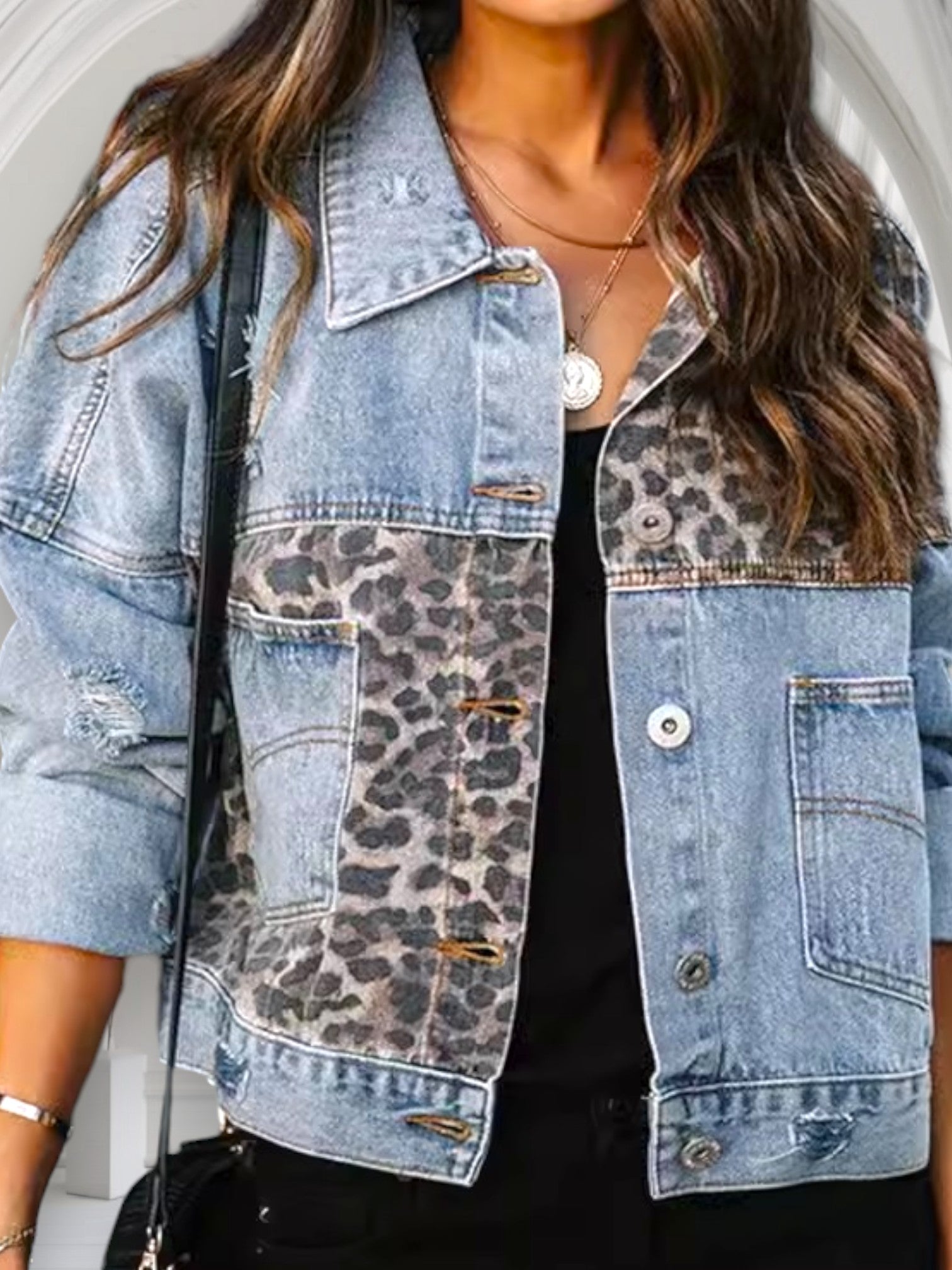 Дамско яке Denim Leopard FW 2026-Дамско яке Denim Leopard 24'-Thedresscode